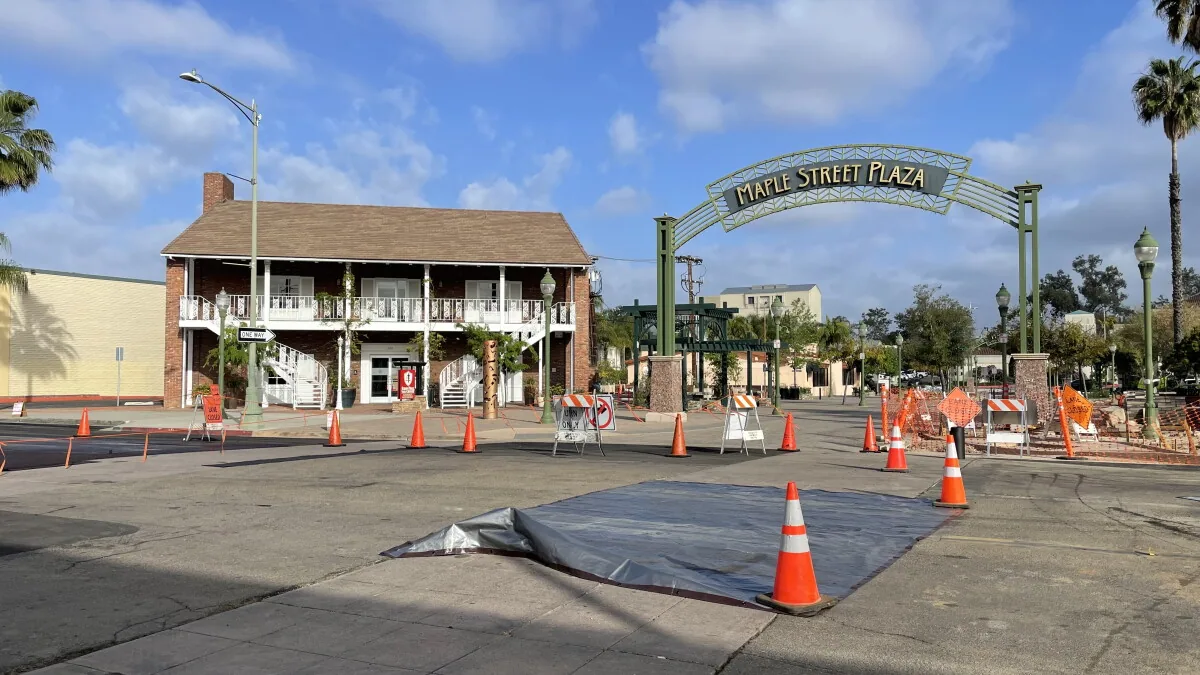 Maple Street Plaza in downtown Escondido, CA